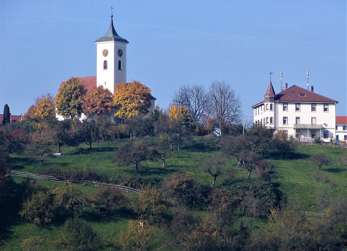 Kirche und Martinsheim in Berg
